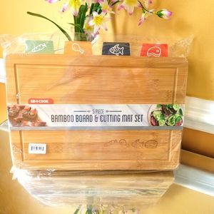 AR+Cook bamboo board And cutting mat set